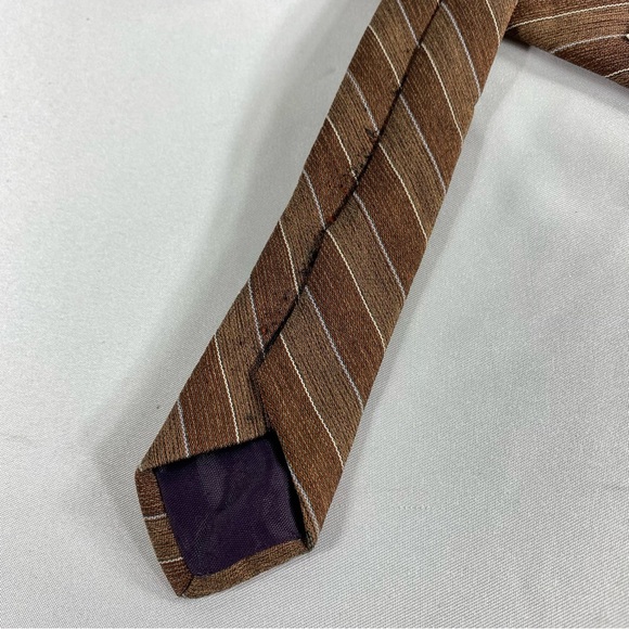 Dillard’s for Dillard’s Men’s Vintage Brown Striped Tie - Picture 5 of 8